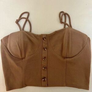 Heart Hips Brown Bustier Crop Top